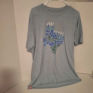 Tumbleweed Texstyles Large Blue Texas Bluebonnet‎ Map Graphic T-Shirt L